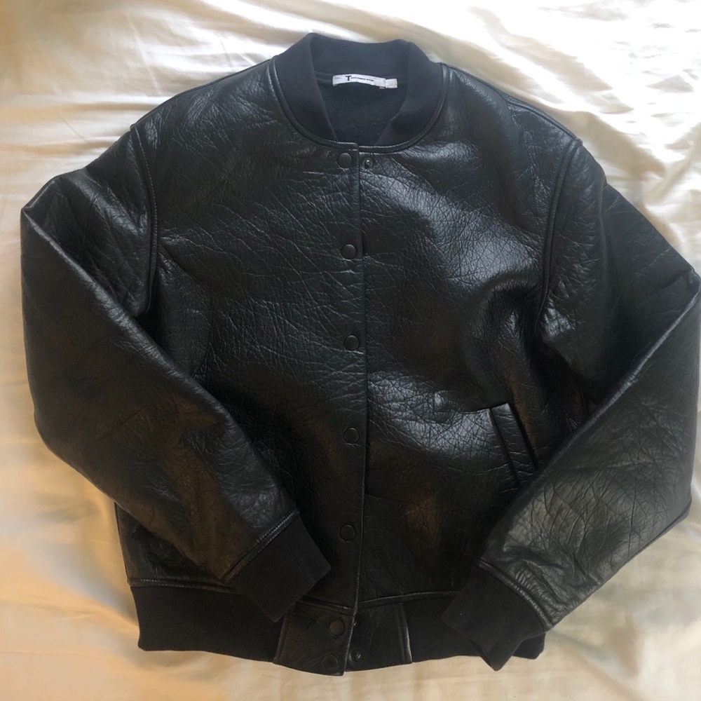 Alexander Wang Genuine Leather Bomber Jacket